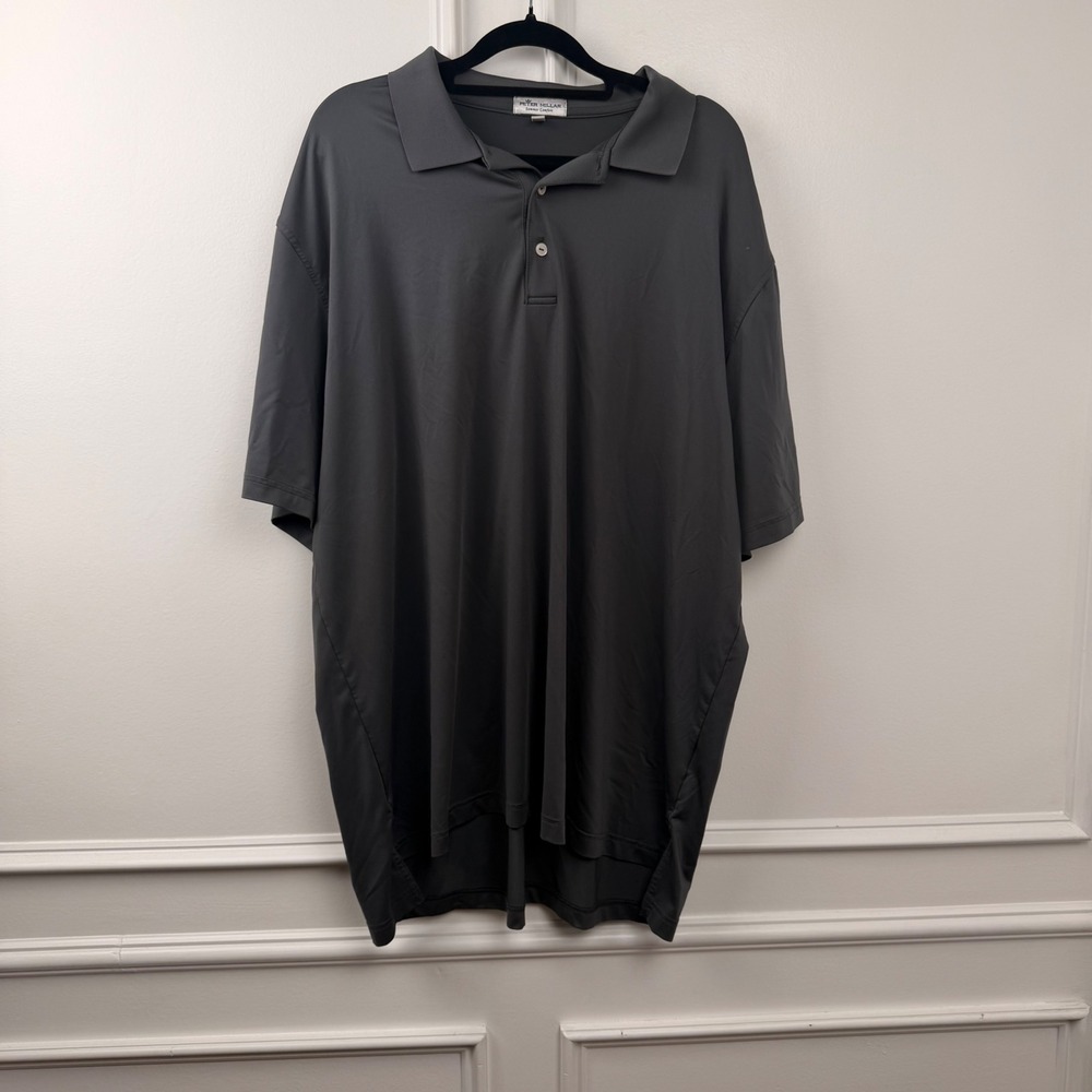 Peter Millar Summer Comfort Polo Shirt Mens XL Gray Legrand Performance Golf Top